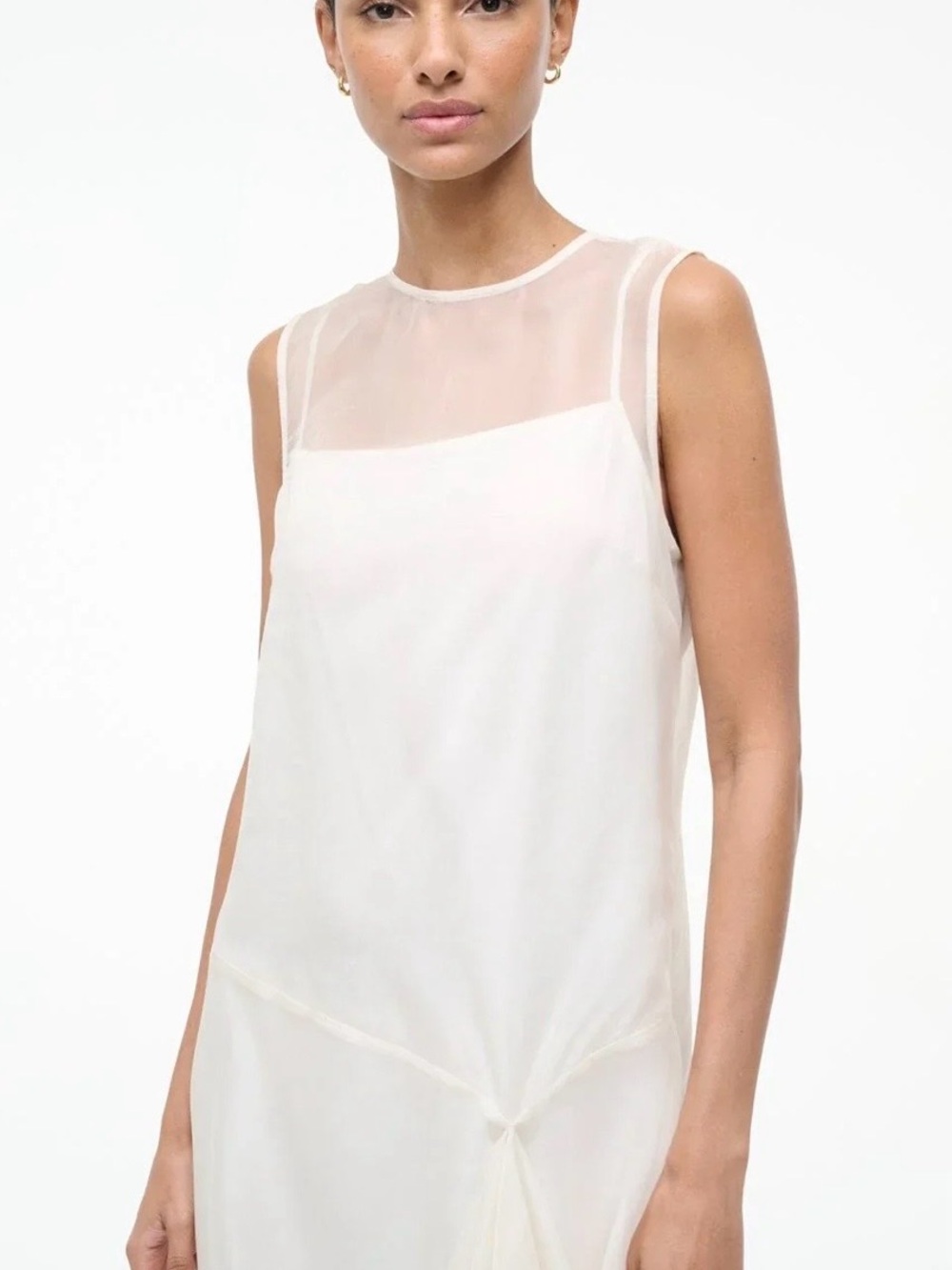 STAUD Sheer Ivory Maxi Dress - Picture 3 of 9